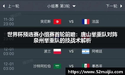世界杯预选赛小组赛首轮前瞻：唐山举重队对阵泉州举重队的技战术解析